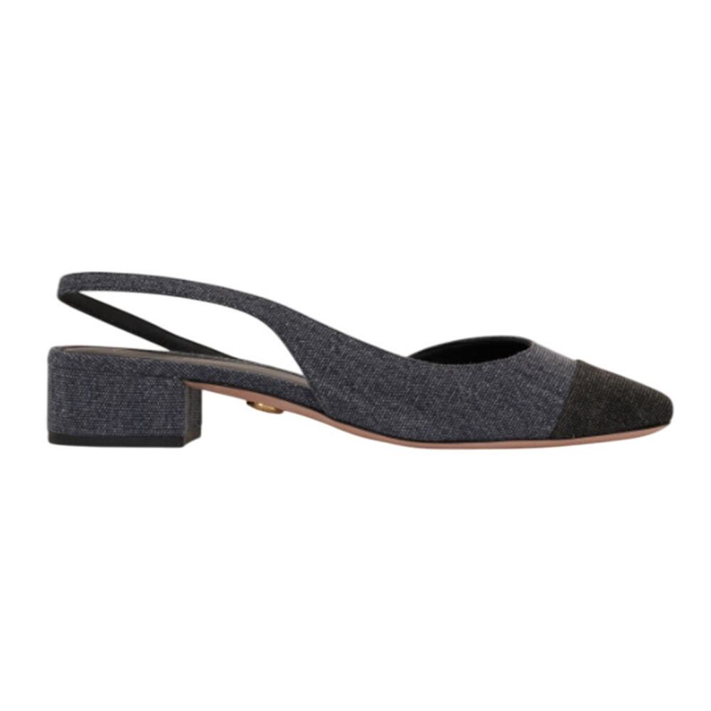 Veronica Beard Womens Cecile Denim Cap Toe Slingback Heel US 8 M Blue Black NWOB - Picture 2 of 13